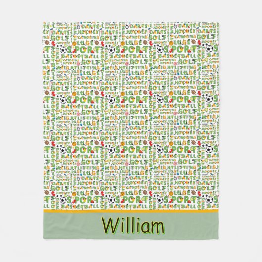 Aangepaste sportfan fleece deken (Voorkant)