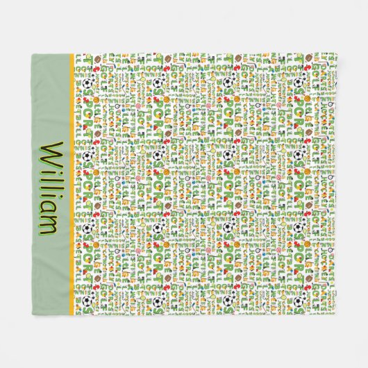 Aangepaste sportfan fleece deken (Voorkant (Horizontaal))