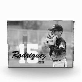 Aangepaste sportfoto met naam en Jersey nummer Fotoblokken