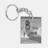 Aangepaste sportfoto met naam en Jersey nummer Sleutelhanger (Voorkant Links)