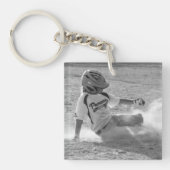 Aangepaste sportfoto met naam en Jersey nummer Sleutelhanger (Voorkant)