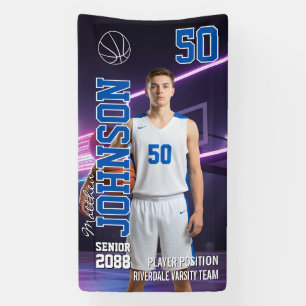 Aangepaste sportfoto voor senior basketballer spandoek