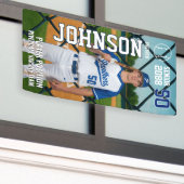 Aangepaste sportfoto voor senior honkbalteamspeler spandoek (Buitenkant Gebouw)