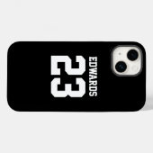Aangepaste sportnummers met naam Case-Mate iPhone case (Achterkant (horizontaal))