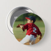 Aangepaste sportsknop met foto / speld ronde button 7,6 cm (Voorkant /achterkant)