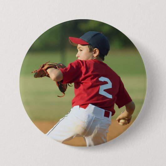 Aangepaste sportsknop met foto / speld ronde button 7,6 cm (Voorkant)
