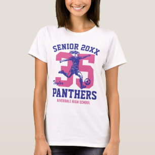 Aangepaste sportsteam voor senior voetbal meisje t-shirt