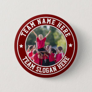 Aangepaste sportteamfoto ronde button 5,7 cm