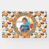 Aangepaste sportthema verjaardagsfotobanner spandoek (Horizontaal)