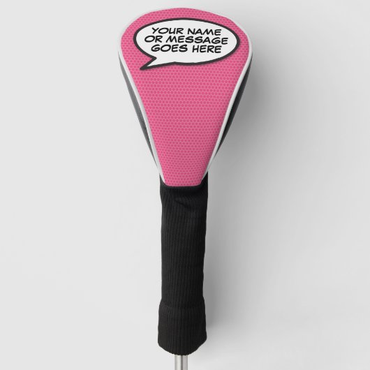 Aangepaste spraakballon leuk stripboek golfheadcover (Voorkant)