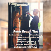 Aangepaste Spray Tanning Booth Business 4  Raamsticker (Vel 2)