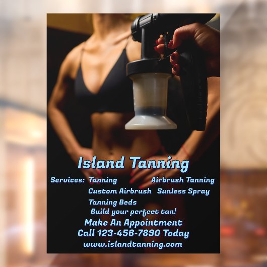 Aangepaste Spray Tanning Booth Business 5 Raamsticker (Vel 2)