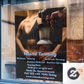 Aangepaste Spray Tanning Booth Zakelijke 5 Raamsticker (Cafe Raam)