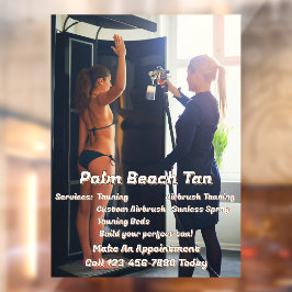 Aangepaste Spray Tanning Booth Zakelijke Activitei Raamsticker