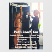Aangepaste Spray Tanning Booth Zakelijke Activitei Raamsticker (Vel)