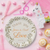 Aangepaste spread love groen wedding elegant eenvo papieren bordje (Feest)