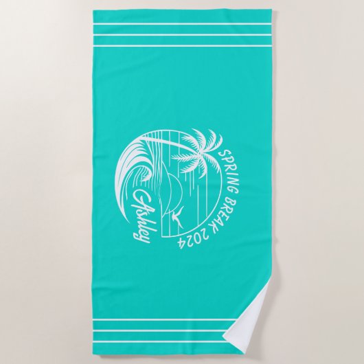 Aangepaste Spring Break Meisjes Trip Schattige Str Strandlaken (Voorkant)