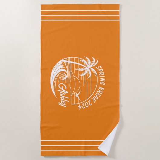 Aangepaste Spring Break Meisjes Trip Schattige Str Strandlaken (Voorkant)