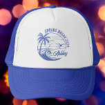 Aangepaste Spring Break Meisjes Trip Schattige Str Trucker Pet<br><div class="desc">Laat het voorjaarsbreak vrolijkheid schitteren met deze gepersonaliseerde trucker hoeden! Vier je zonovergoten team met dit heldere en bruisende ontwerp. Elk pet bevat de door jou gekozen namen,  genesteld tussen strandpictogrammen en speelse lettertypes,  die elk slokje uitnodigen om een toast te zijn op vriendschap en avontuur.</div>