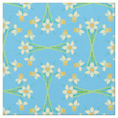 Aangepaste Spring Daffodils op Sky Blue Pattern Fa Stof (Close Up)