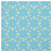 Aangepaste Spring Daffodils op Sky Blue Pattern Fa Stof (Swatch)