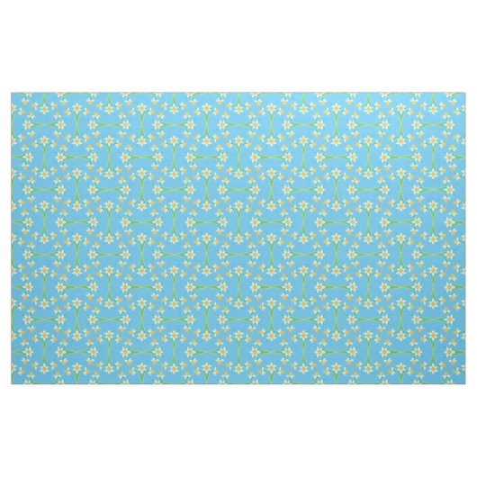 Aangepaste Spring Daffodils op Sky Blue Pattern Fa Stof (Fat Quarter)