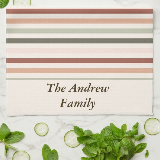 Aangepaste Spring Stripes Boho Pasen Theedoek (Gevouwen)