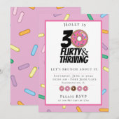 Aangepaste springen Donut 30th Birthday Brunch Kaart (Voorkant / Achterkant)