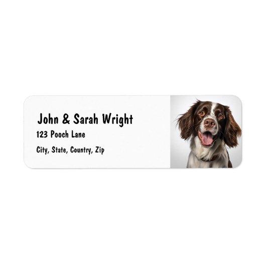 Aangepaste Springer Spaniel Dog Adres Label (Voorkant)