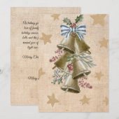 Aangepaste spullen met belletjes Kerstgroet Feestdagenkaart (Voorkant / Achterkant)