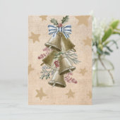 Aangepaste spullen met belletjes Kerstgroet Feestdagenkaart (Staand voorkant)