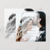 Aangepaste SQ-foto Eenvoudig Elegant GV-script Huw Kaart (Voorkant / Achterkant)