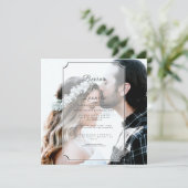 Aangepaste SQ-foto Eenvoudig Elegant GV-script Huw Kaart (Staand voorkant)