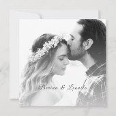 Aangepaste SQ-foto Eenvoudig Elegant GV-script Huw Kaart (Achterkant)