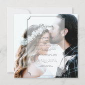 Aangepaste SQ-foto Eenvoudig Elegant GV-script Huw Kaart (Voorkant)