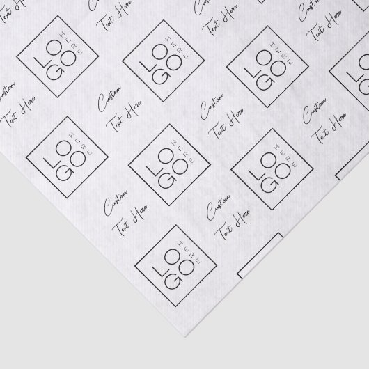 Aangepaste Square Business Company, Logo & Script- Tissuepapier (Detail)