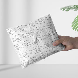 Aangepaste Square Business Company, Logo & Script- Tissuepapier