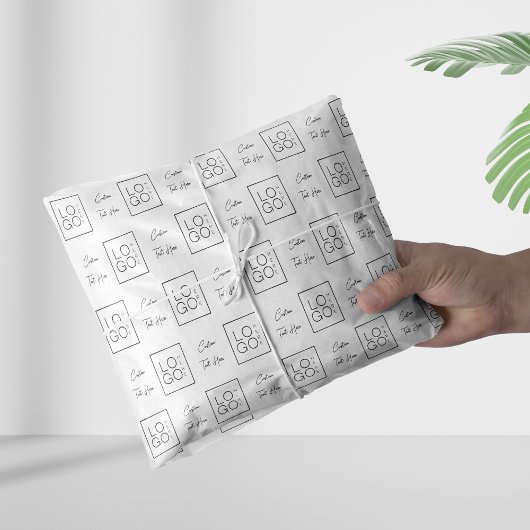 Aangepaste Square Business Company, Logo & Script- Tissuepapier