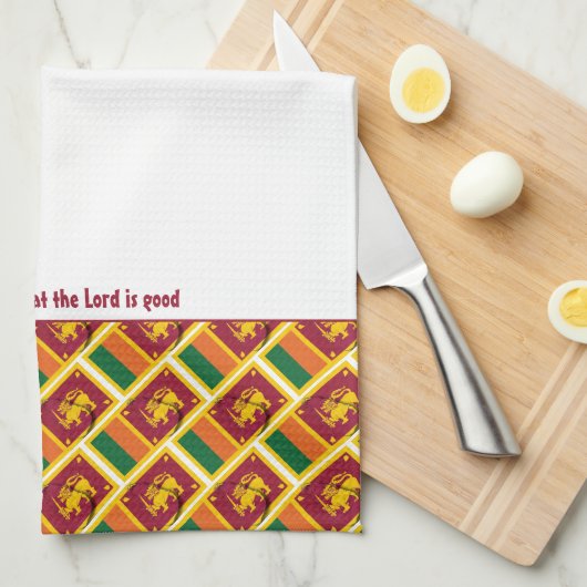 Aangepaste SRI LANKA keukenhanddoek (Quarter Fold)