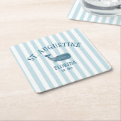 Aangepaste St Augustine Florida Est Beach Whale Kartonnen Onderzetters (Schuin)