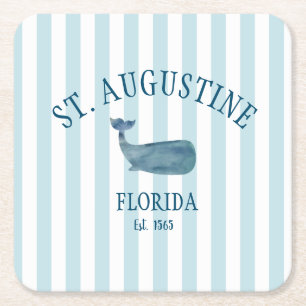 Aangepaste St Augustine Florida Est Beach Whale Kartonnen Onderzetters