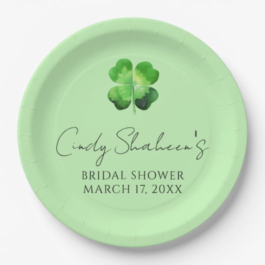 Aangepaste St. Patrick's Day Bruiloft Feest Papieren Bordje (Voorkant)