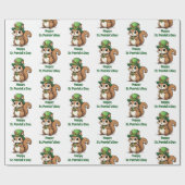 Aangepaste St. Patrick's Day Eekhoorn met groen Pe Cadeaupapier (Vlak)