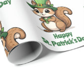 Aangepaste St. Patrick's Day Eekhoorn met groen Pe Cadeaupapier (Rol Hoek)