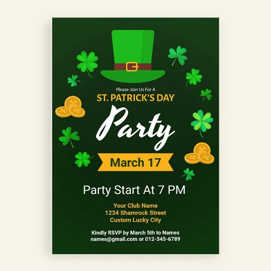Aangepaste St. Patrick's Day Ierse themapartij Kaart