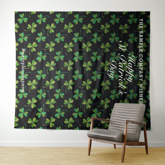 Aangepaste St. Patrick's Day Selfie-achtergrond Sh Wandkleed (In Situ (horizontaal))