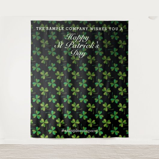 Aangepaste St. Patrick's Day Selfie-achtergrond Sh Wandkleed (Voorkant)