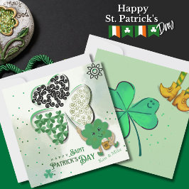 Aangepaste ST Patrick's Day Shamrock Beer Holiday Feestdagenkaart