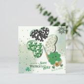 Aangepaste ST Patrick's Day Shamrock Bier Vakantie Feestdagenkaart (Staand voorkant)