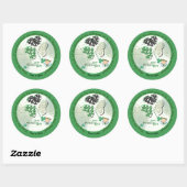 Aangepaste ST Patrick's Day Shamrock Little Girl Ronde Sticker (Vel)